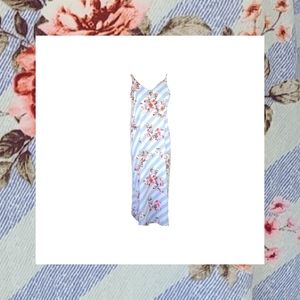 Pastel Roses Sleeveless V-neck Maxi Dress